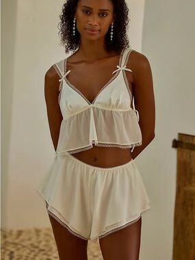 Kat the Label Tayla Camisole Tank Top in Ivory / White